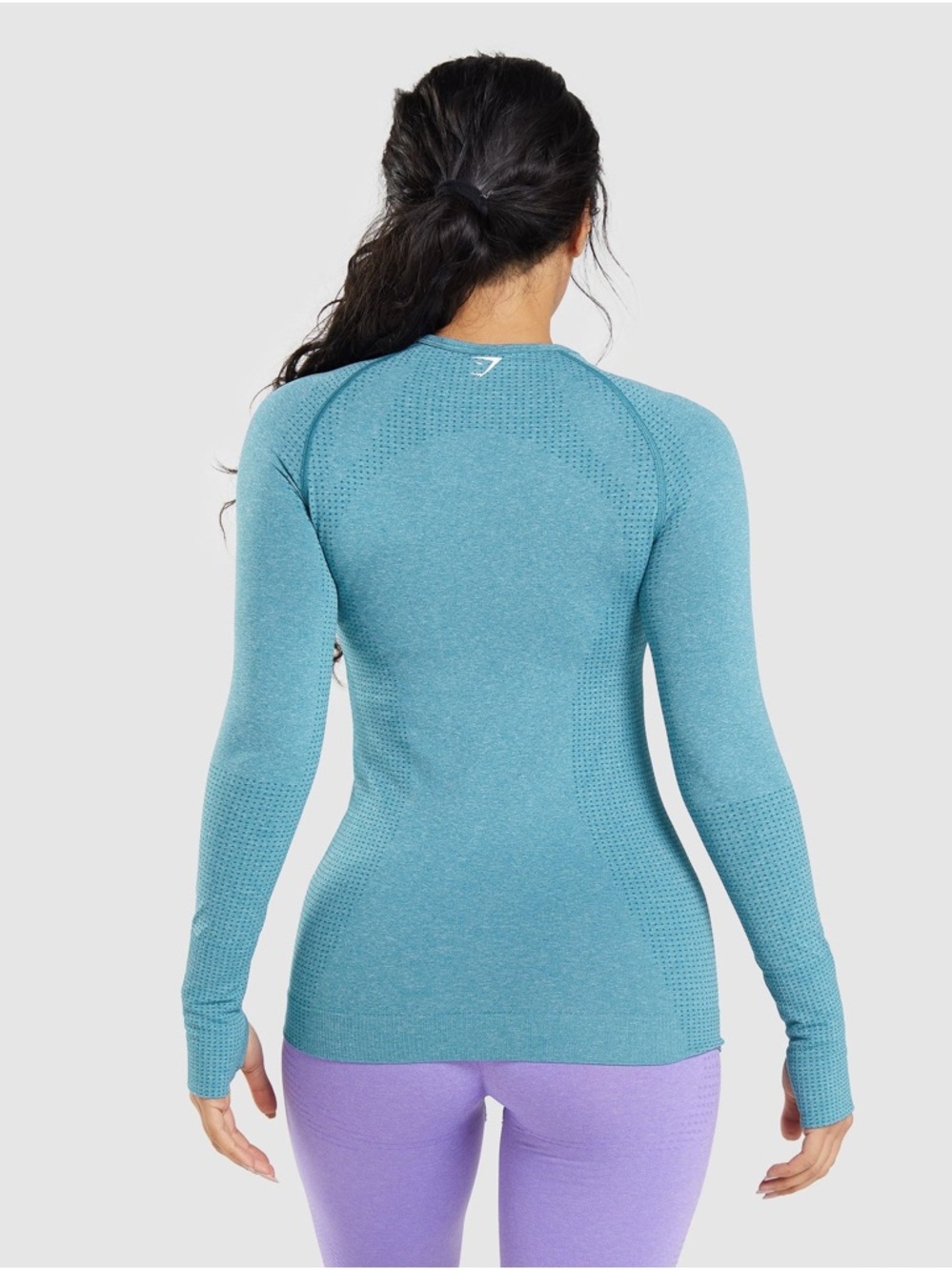 GYMSHARK /// Women’s VITAL LONG SLEEVE TOP - Seamless - Tahoe Teal - Size Medium